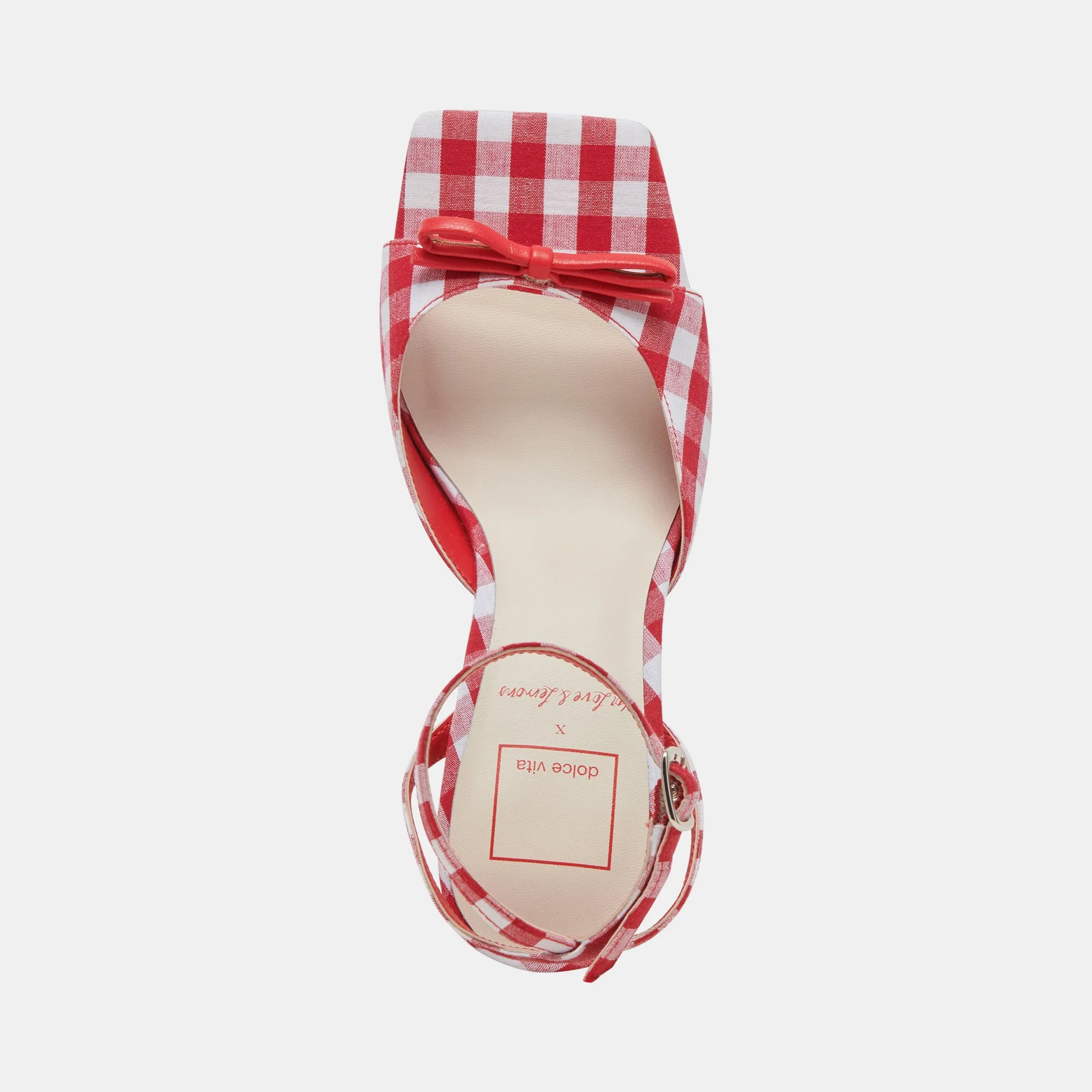 LOISE HEELS WHITE RED GINGHAM