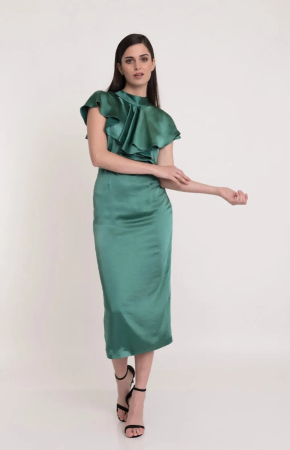 Matilde Cano Green Verde Escote  Dress