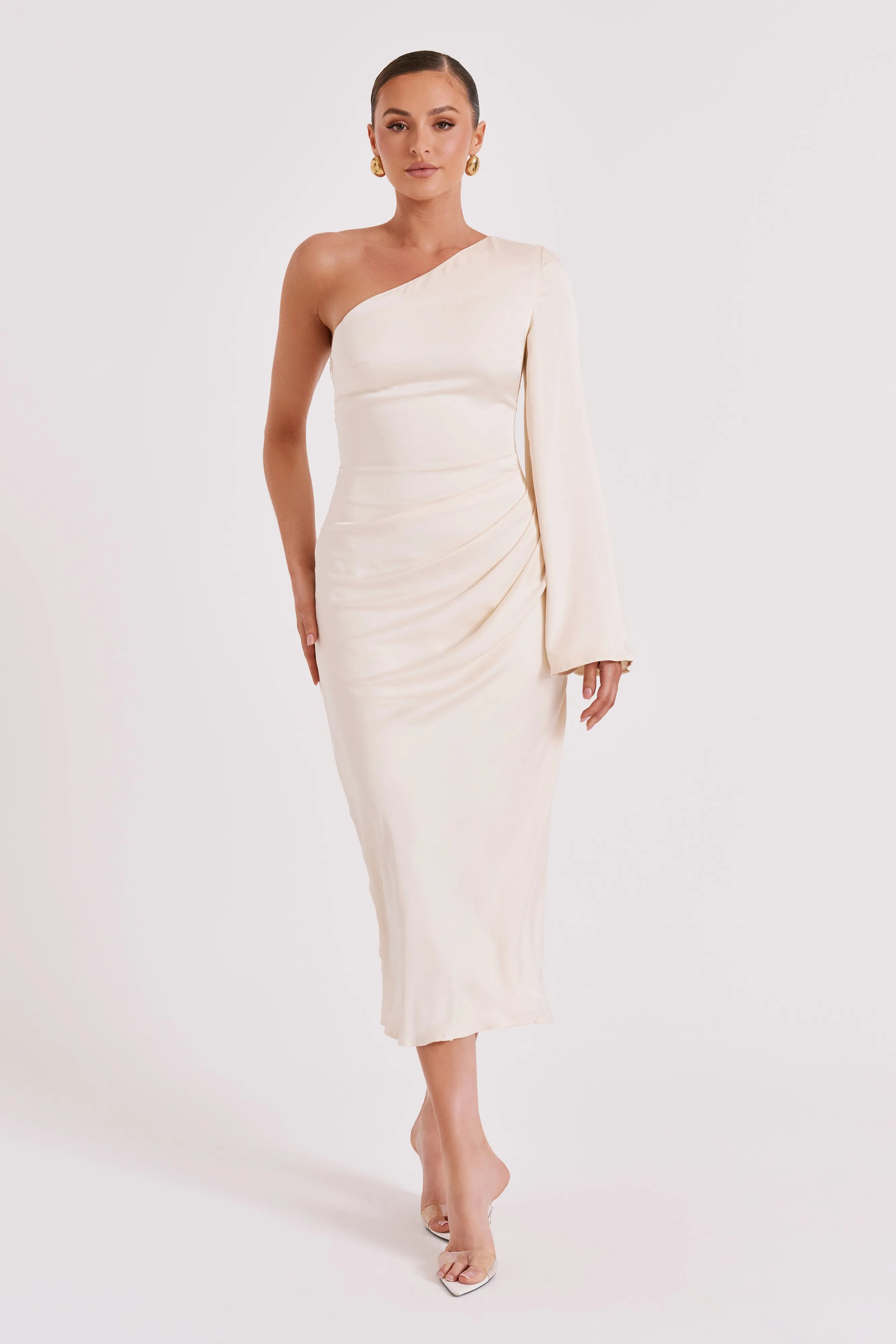 Nyomi One Shoulder Maxi Dress - Ivory