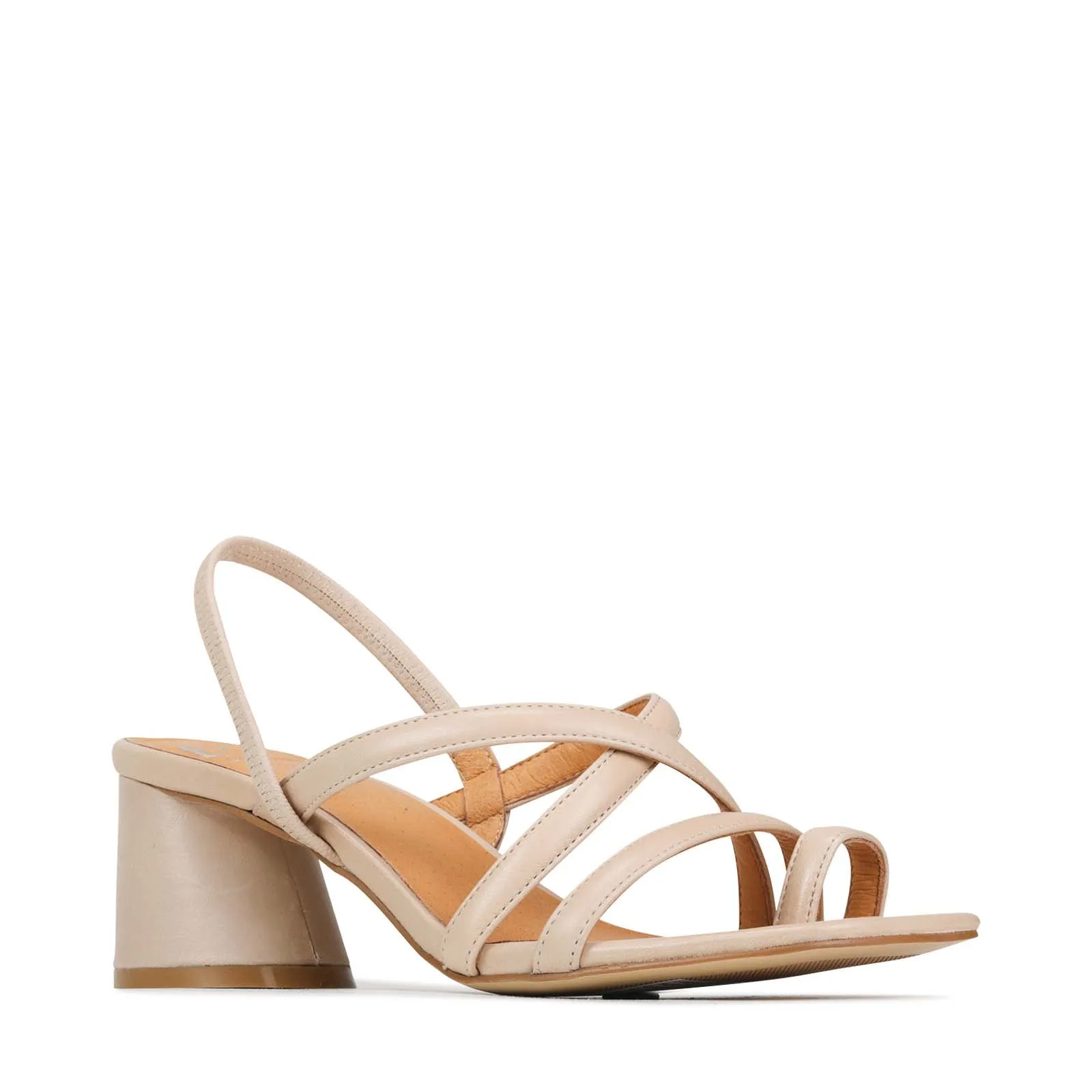 PETICE BLOCK HEEL SANDAL LEATHER