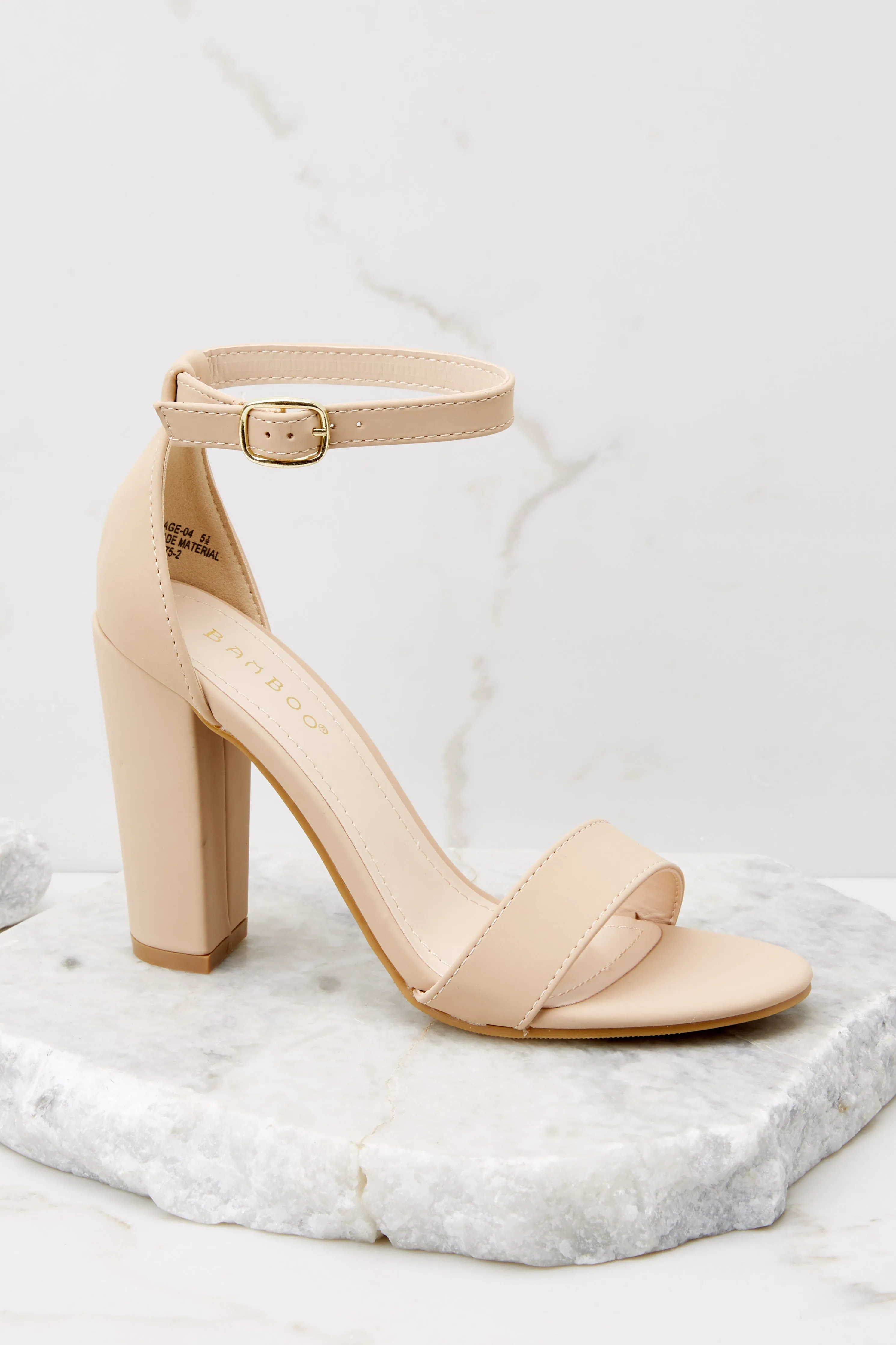 Plans To Dance Beige Ankle Strap Heels