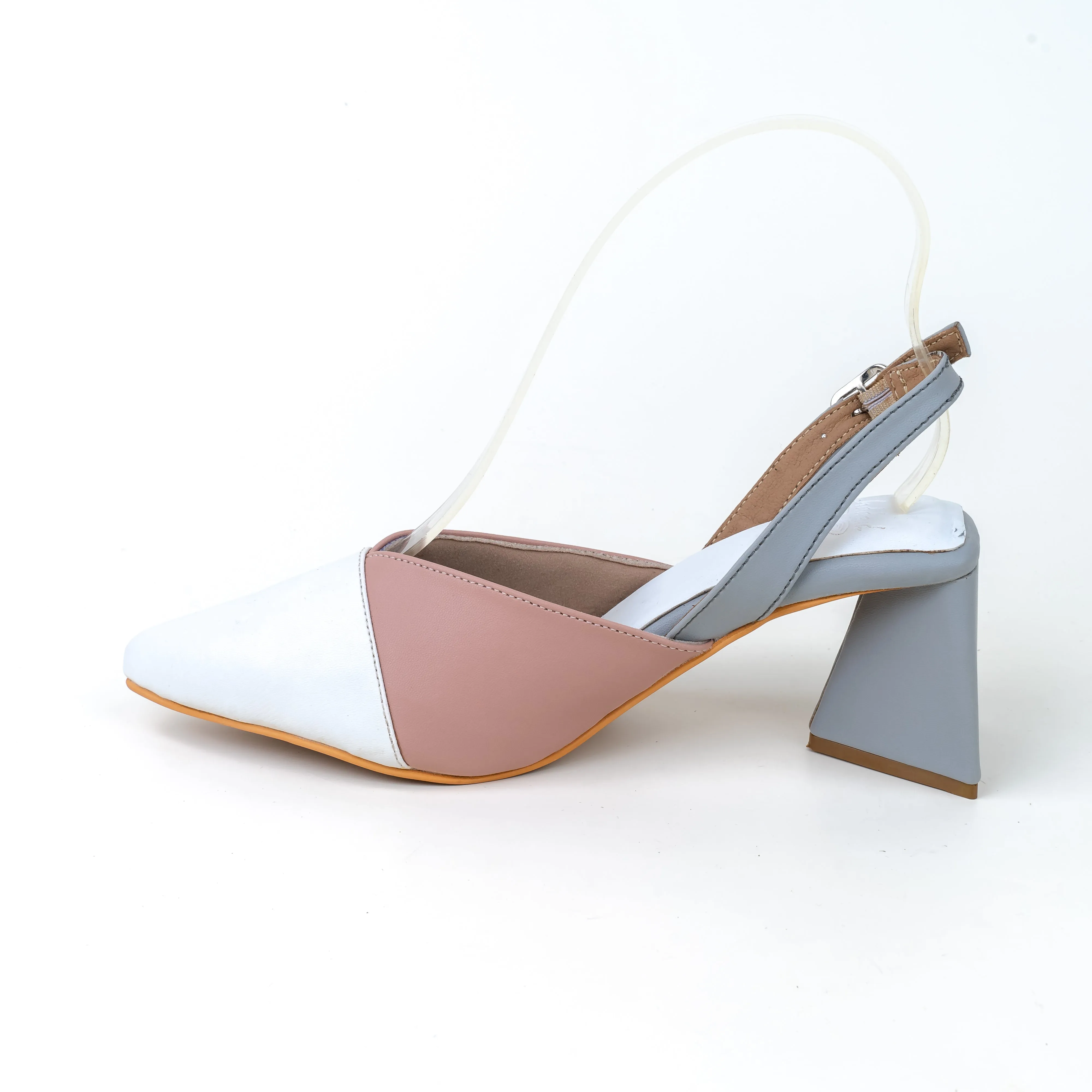 Pointed Toe Triangle Heel Clog with Backstrap