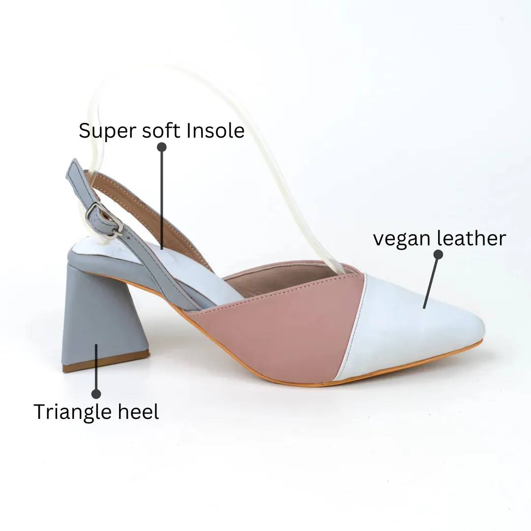 Pointed Toe Triangle Heel Clog with Backstrap