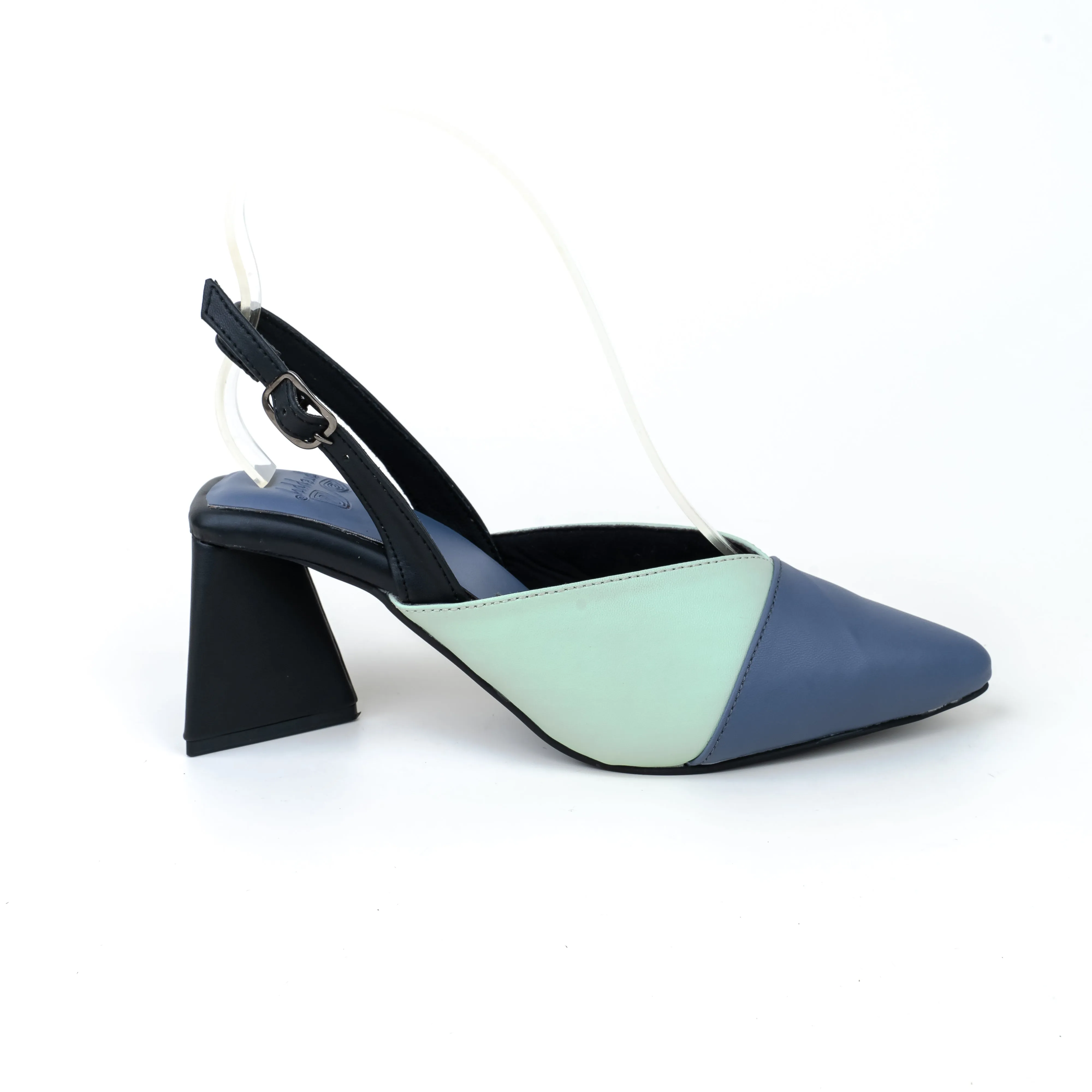 Pointed Toe Triangle Heel Clog with Backstrap