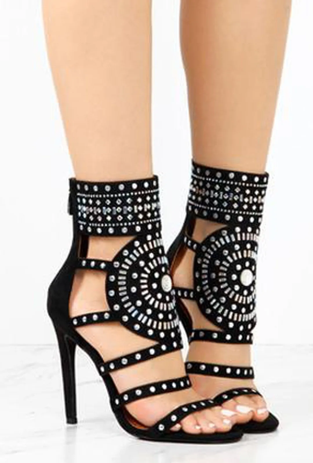 POMPEII - CRYSTAL STUD HEELS