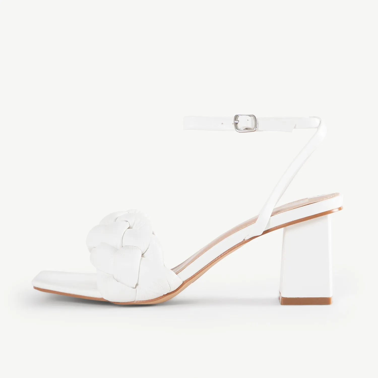 RAID Jaelyn Block Heel Sandal in White