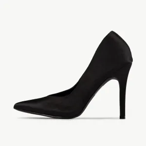 RAID Maliny Court Heel in Black Satin