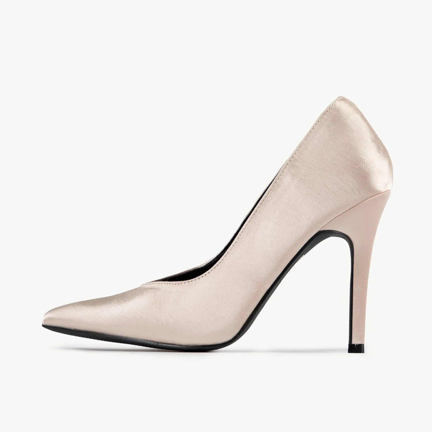 RAID Maliny Court Heel in Champagne Satin