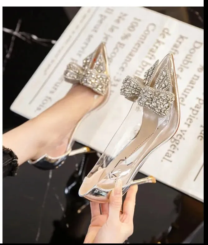 Rhinestone Crystal Transparent Heels