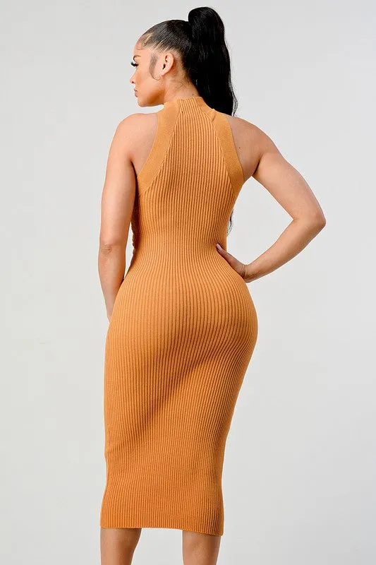 Romantic Night Cutout Knit Bodycon Dress