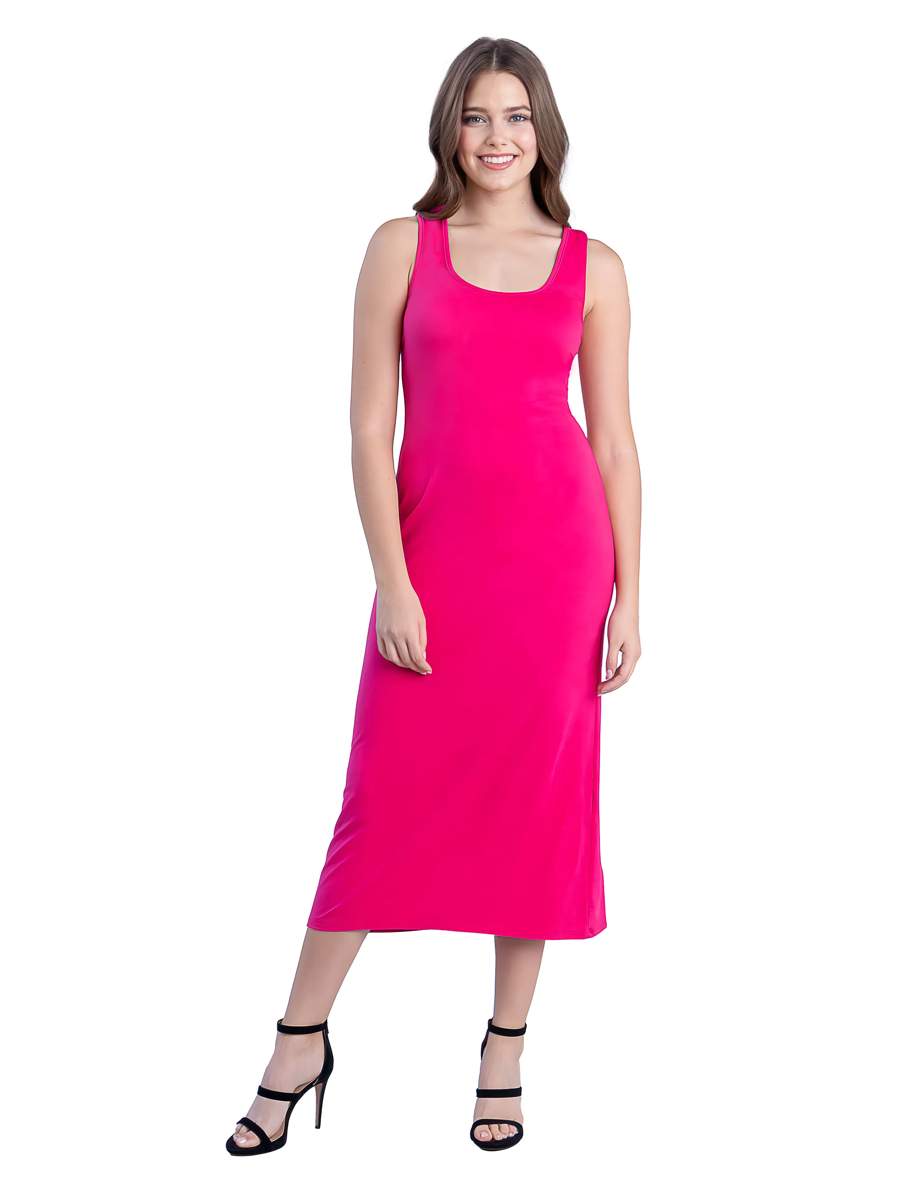 Scoop Neck Maxi Dress with Racerback Detail