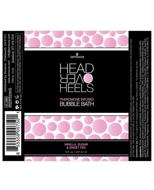 Sensuva Head Over Heels Bubble Bath - 8 Oz Vanilla-sugar-sweet Pea