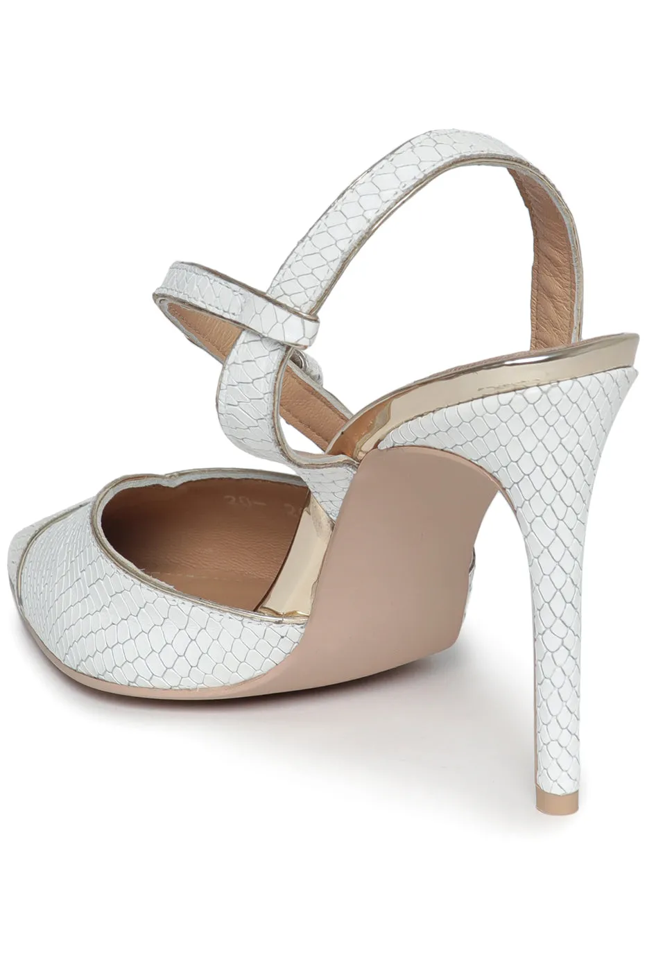 Serpent Slingback Stilettos Eve - White