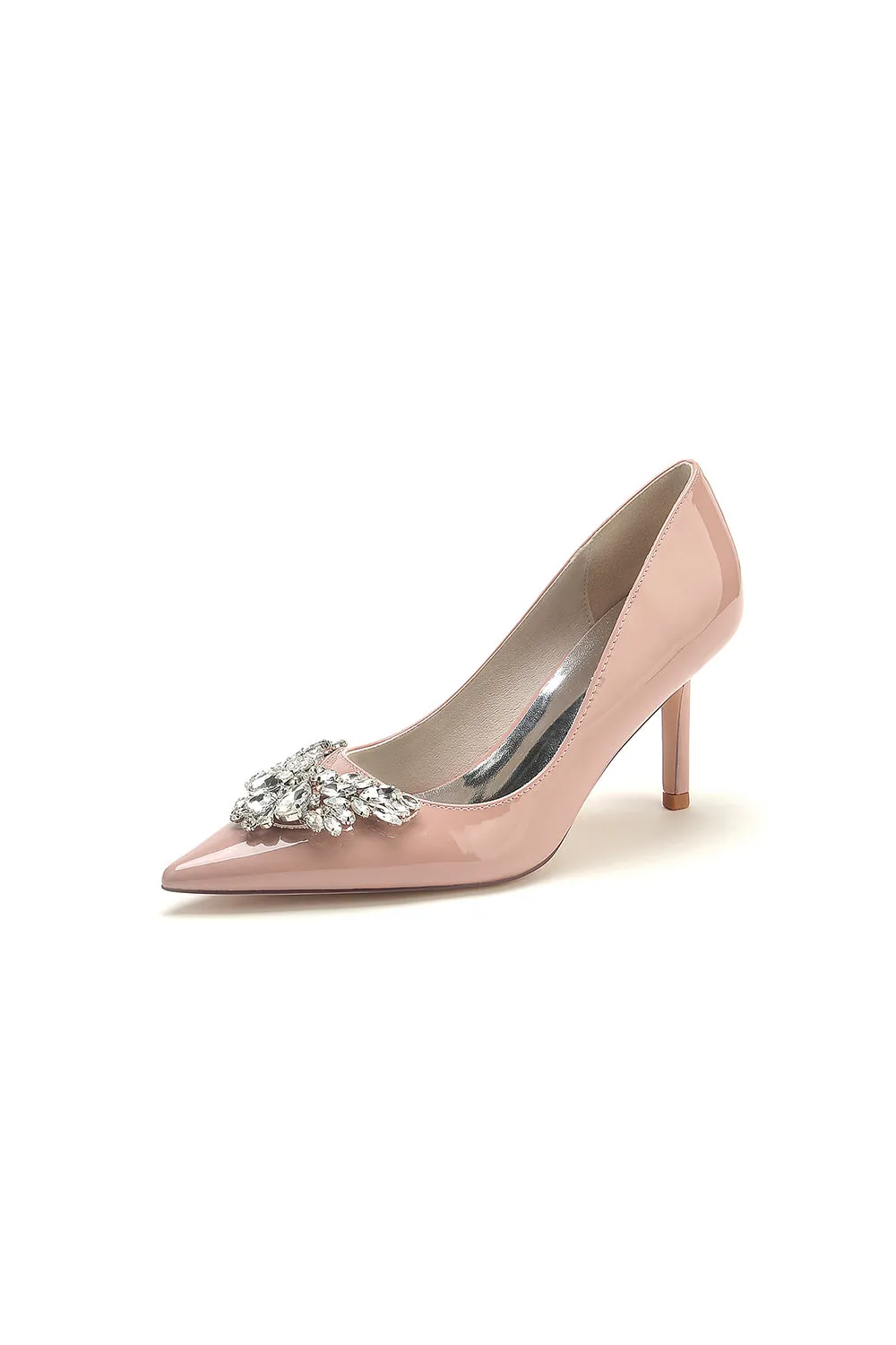 Shiny High Heels with Crystal Embellishments