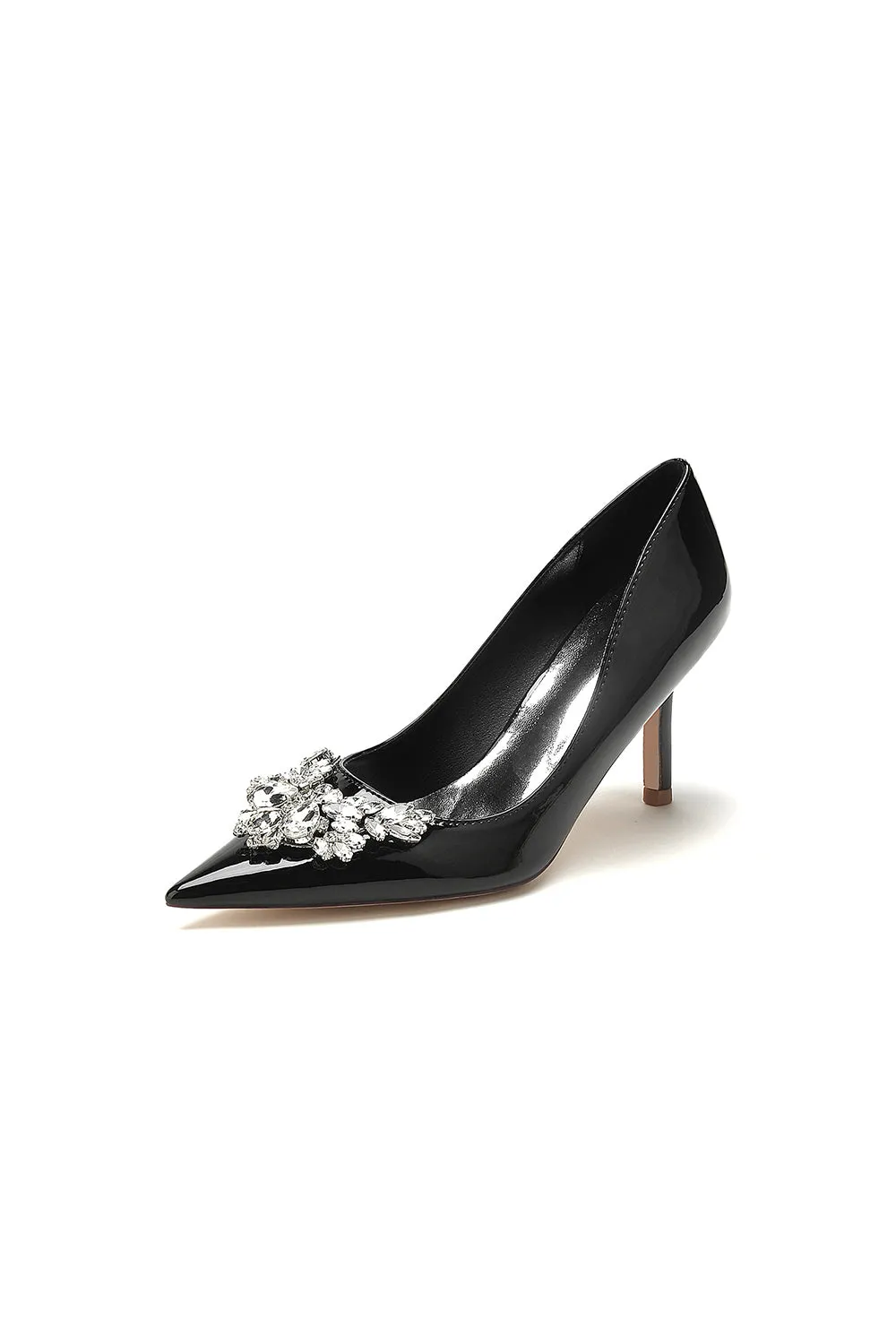 Shiny High Heels with Crystal Embellishments