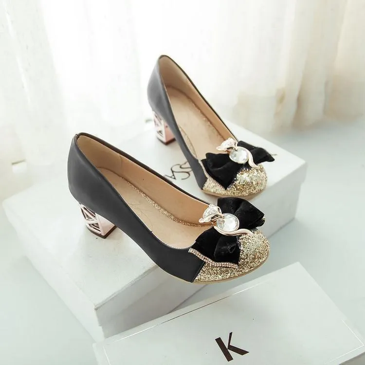 Shiny Nose Ribbon High-Heels Shoes SD00181