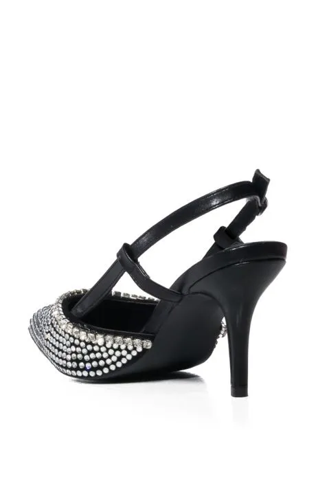 SORREL-BLACK SLINGBACK KITTEN PUMP