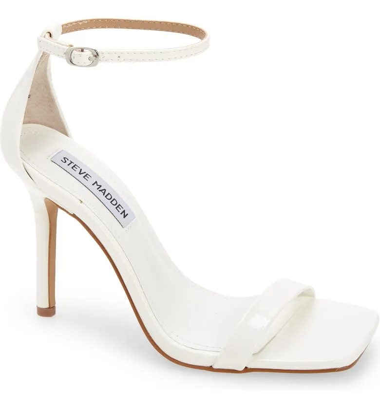 Steve Madden - Shaye - Ankle Strap Sandal Heels - White Patent