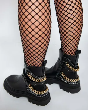 Tessa black chunky chain details - Black