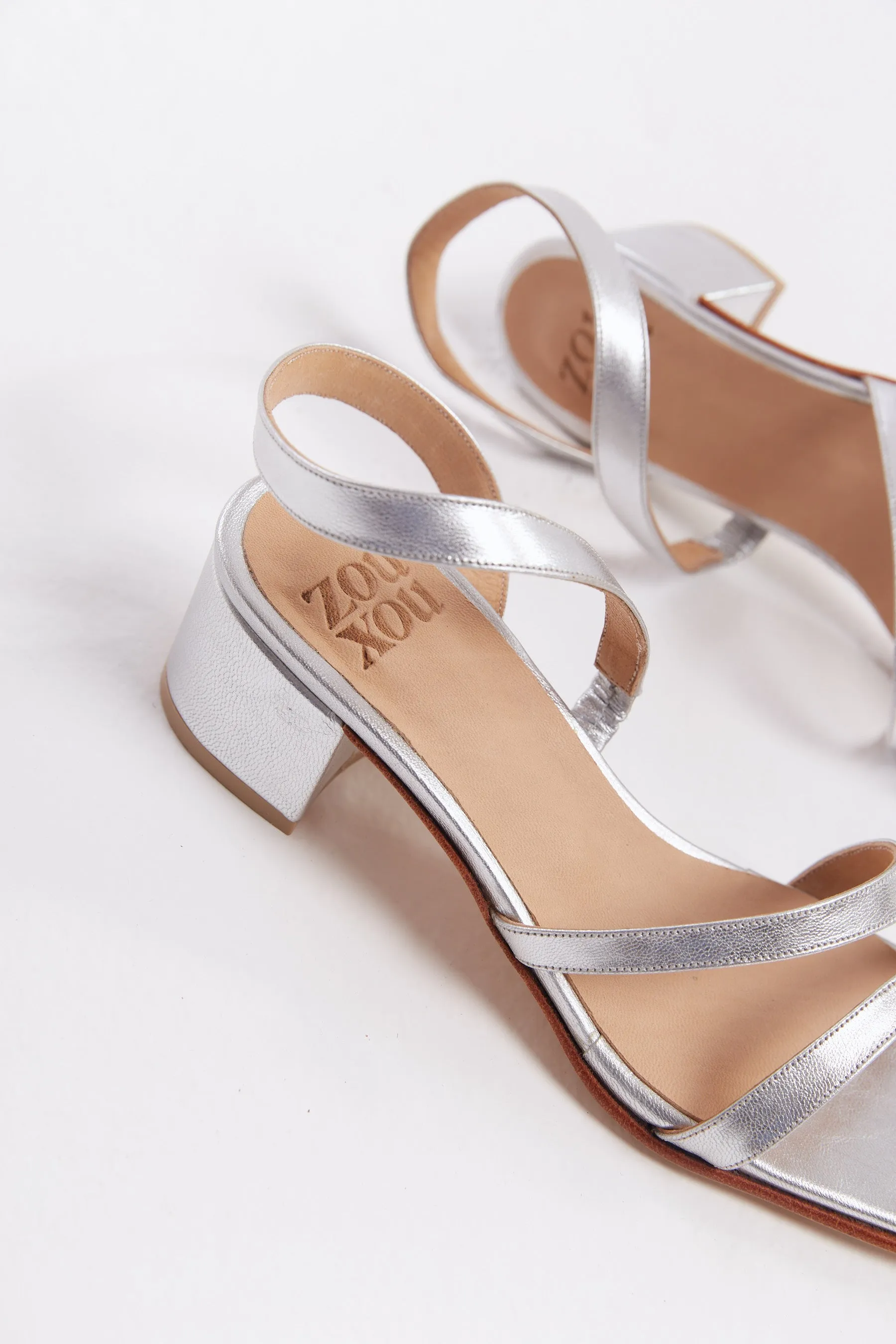 The Delfina Sandal in Silver