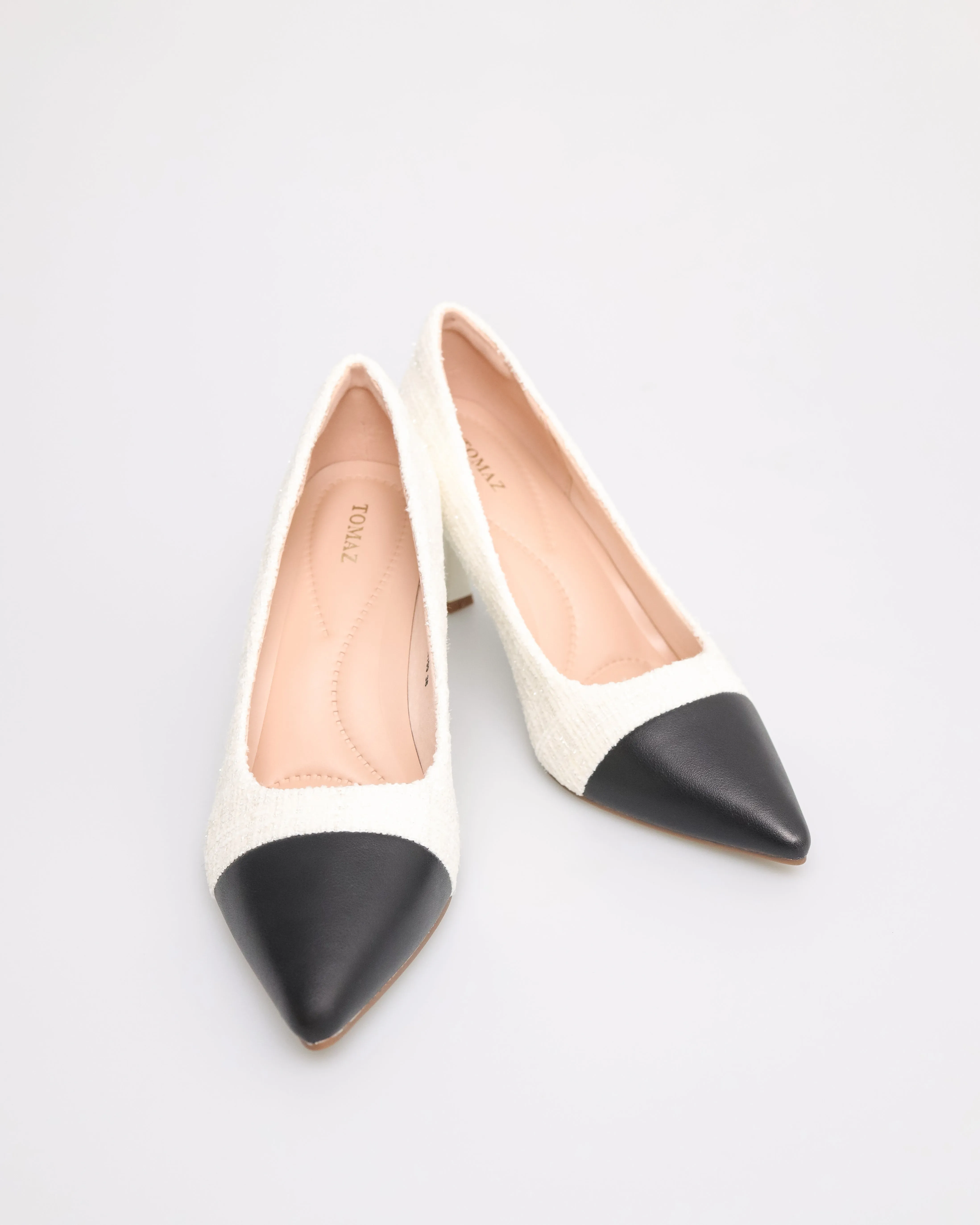 Tomaz NN199 Ladies Cap Toe Heels (Cream)