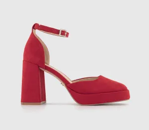 Womens Office Heyday  Two Part Embellished Buckle Platforms Red