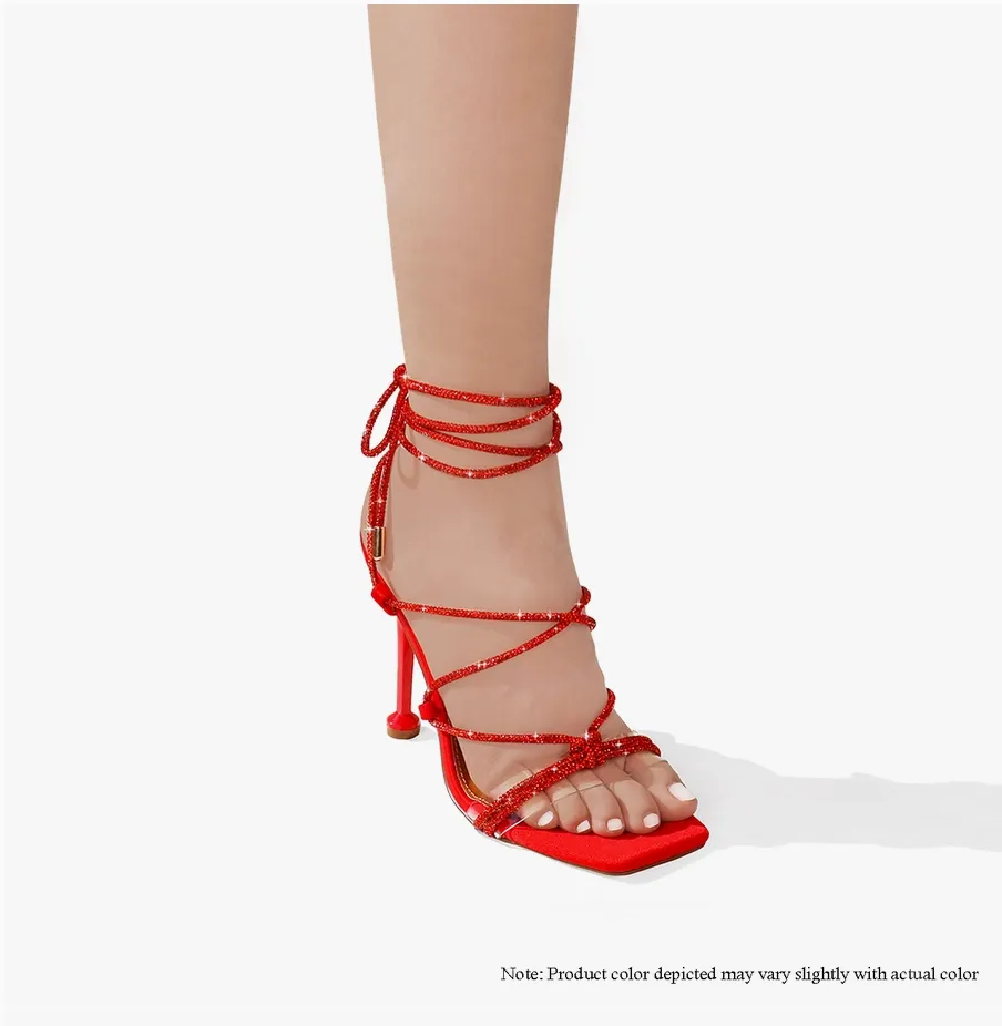 ZIONT-24 DRAWSTRING DESIGN HEELS - RED